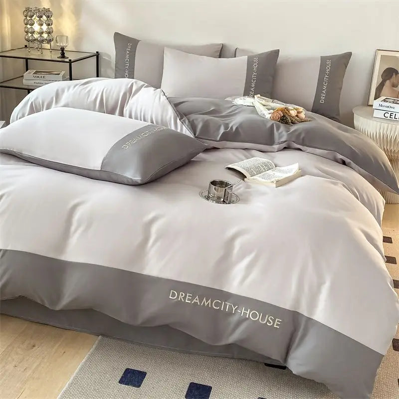 Washable Cotton Beddings Set for Bedroom, Pillow Cover Set, Light Luxury, Advanced Bed Sheet Sets, Nordic