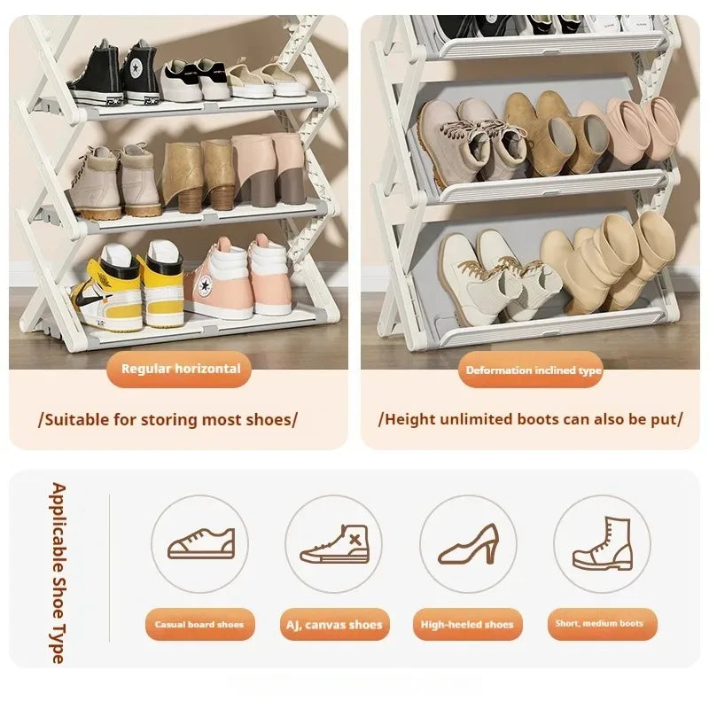 Folding Shoe Rack Multi Layer Storage Artifact Shoe Box Multi Layer Storage Artifact Shoe Box Suitable for Home Dormitory Etc