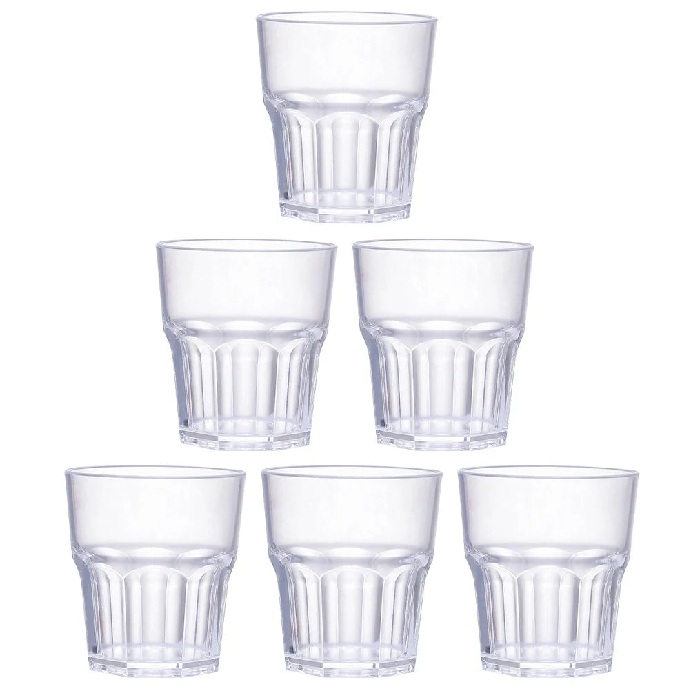 6Pcs Acrylic Whiskey Cups Unbreakable Spirits Cups Tumblers Beer Mugs