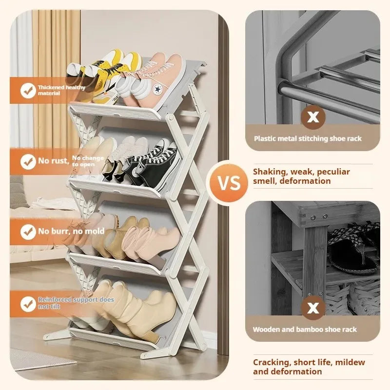 Folding Shoe Rack Multi Layer Storage Artifact Shoe Box Multi Layer Storage Artifact Shoe Box Suitable for Home Dormitory Etc