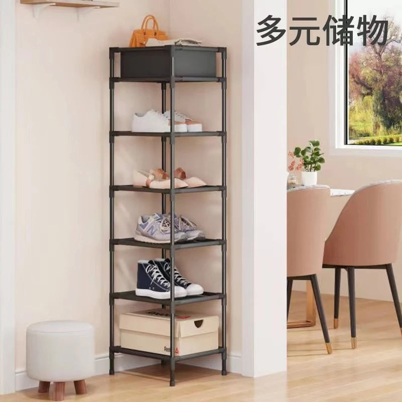 Shoe Rack Household Simple Multi-layer Narrow Shoe Shelf Space-saving and Dust-proof Entrance Dormitory Shoe Storage Artifact